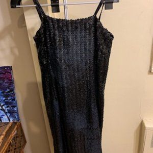 Vintage black Sequin Dress 1970s or earlier